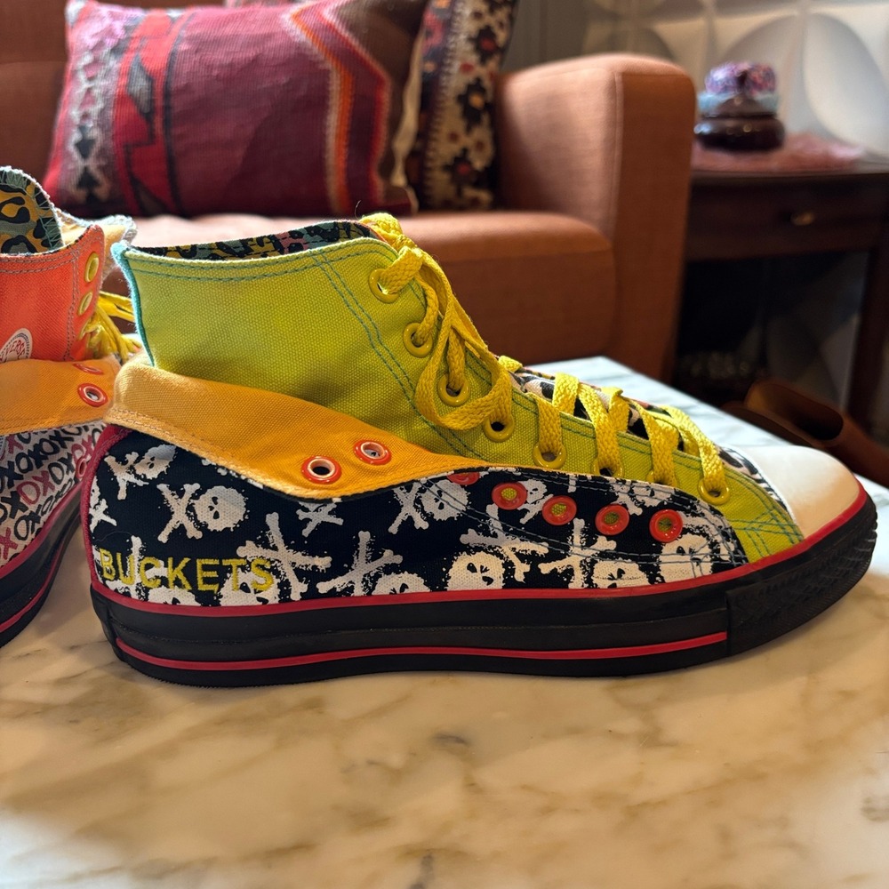 Converse Chuck Taylor All Star Double Upper High Top Mixed Print Sneakers Size 8 - Picture 6 of 14